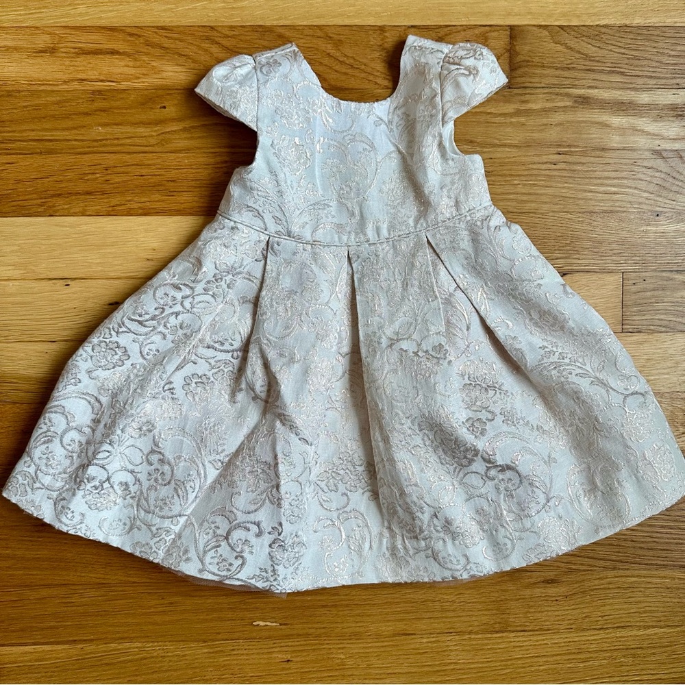 Gently Used Janie and Jack Cream Floral Christmas Dress